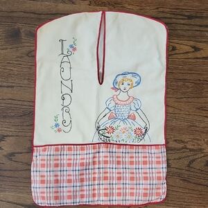 Vintage Laundry Bag with Embroidered Design